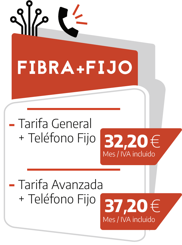 Internet sin límites Tarifa Fibra más Fijo