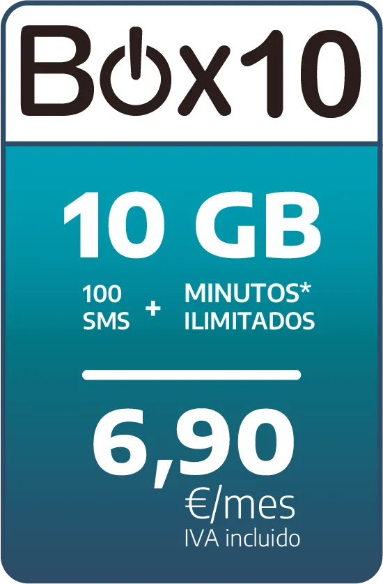Fibratown - Tarifas Onmovil - Box 10 - 10GB + 100sms + minutos ilimitados por 6,90€/mes IVA Incluido