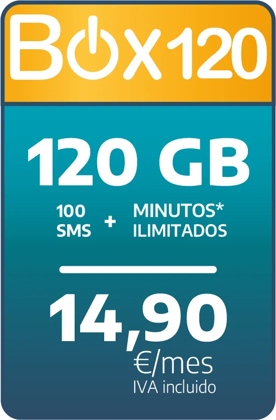 Fibratown - Tarifas Onmovil - Box 120 - 120GB + 100sms + minutos ilimitados por 15,90€/mes IVA Incluido - *Solo para nuevas altas