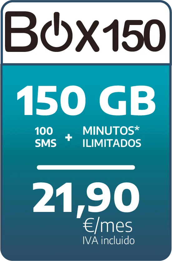 Fibratown - Tarifas Onmovil - Box 150 150GB + 100sms + minutos ilimitados por 21,90€/mes IVA Incluido