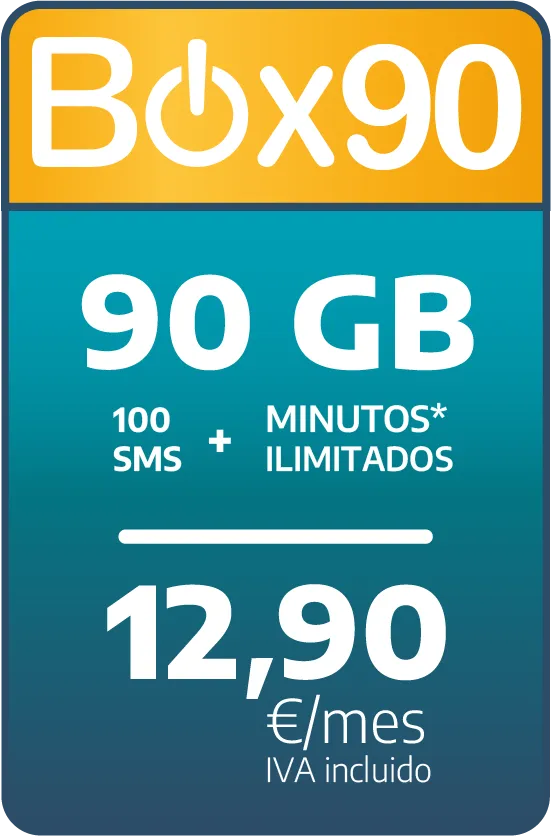 Fibratown - Tarifas Onmovil - Box 90 - 90GB + 100sms + minutos ilimitados por 12,90€/mes IVA Incluido - *Solo para nuevas altas