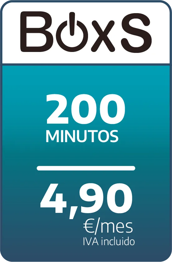 Esta imagen hace referencia a las tarifas de operadores virtuales en telefonía de cobertura orage que ofrece FibratownFibratown - Tarifas Onmovil - Box S 200 minutos por 4,90€/mes IVA Incluido